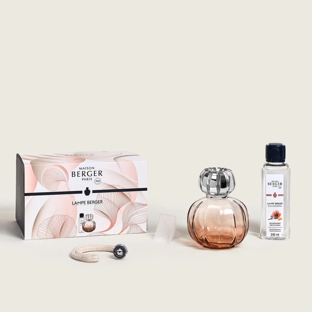 Lampe Berger Paris product set including a diffuser, box, and bottle on a light background