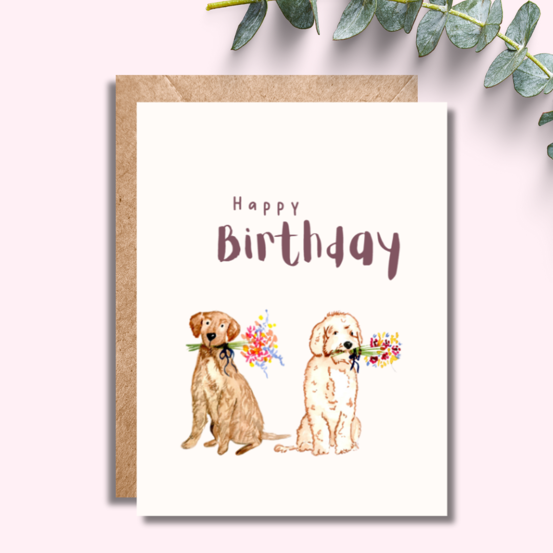 Carte de vœux d'anniversaire pour chiot