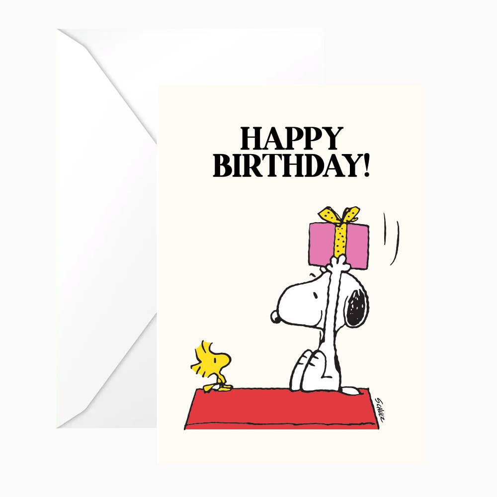 Titre - Carte double Snoopy « Joyeux anniversaire » avec enveloppe blanche