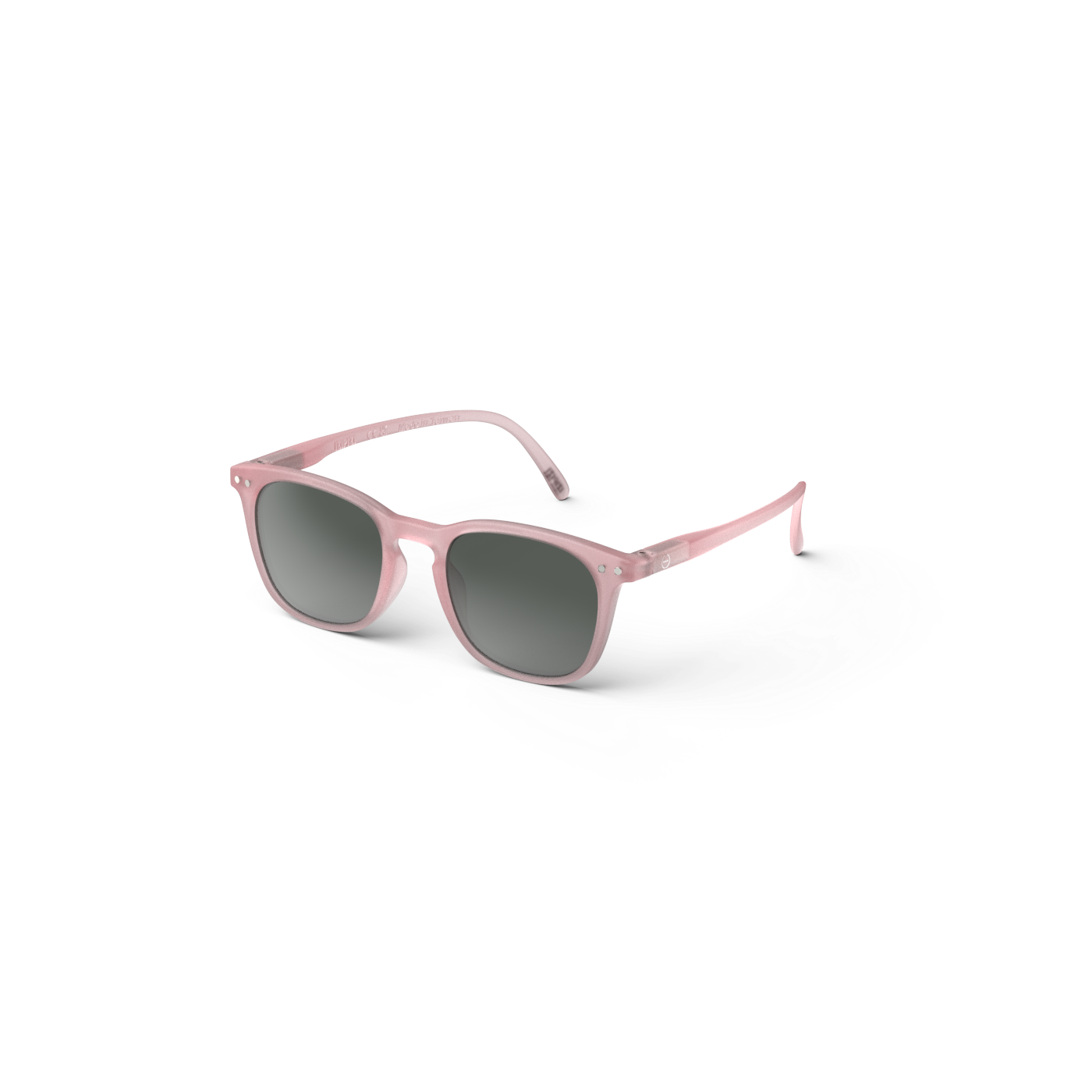 A pair of pink IZIPIZI Junior Sunglasses with mirrored lenses on a white background.