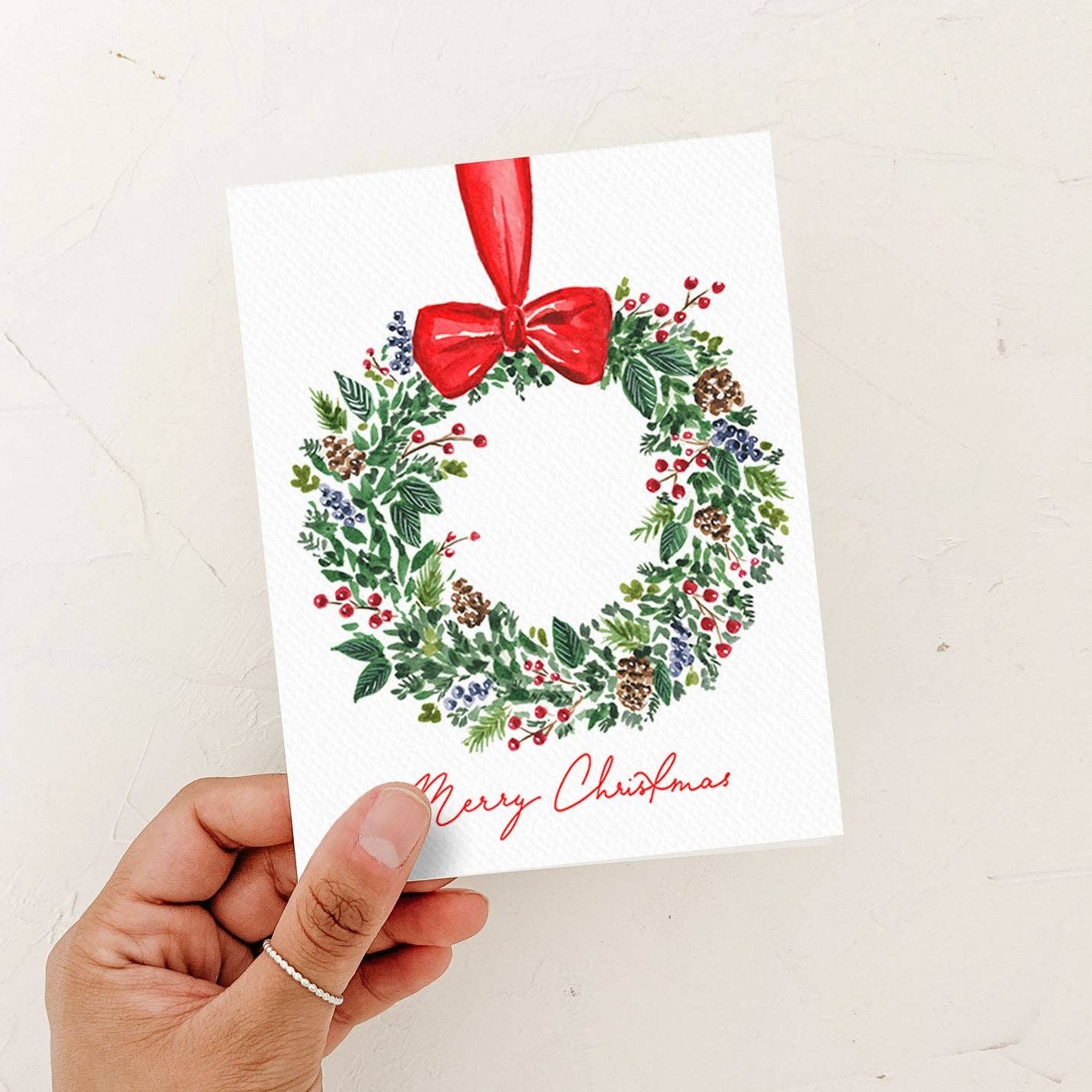 Christmas Berry Wreath Card