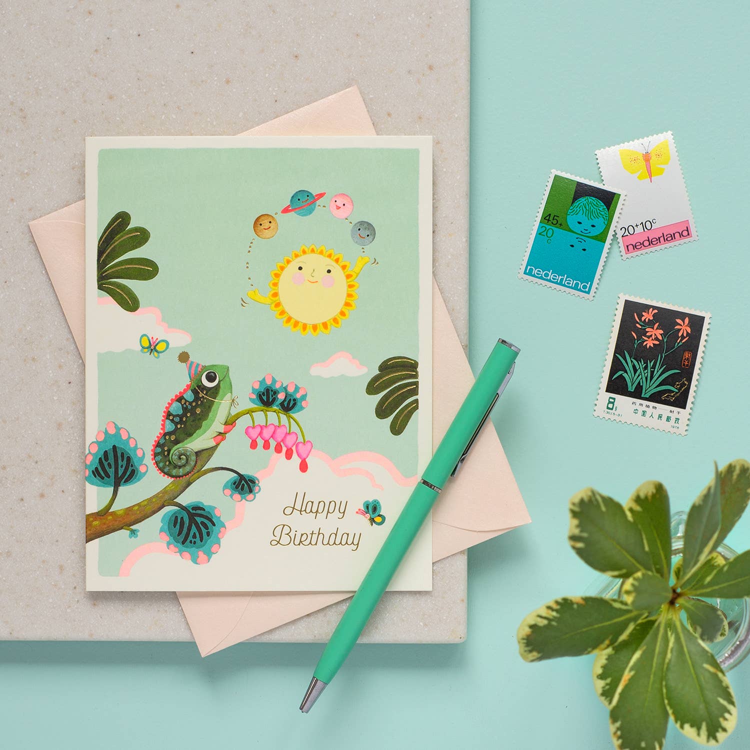 Solar Juggle Birthday Greeting Card