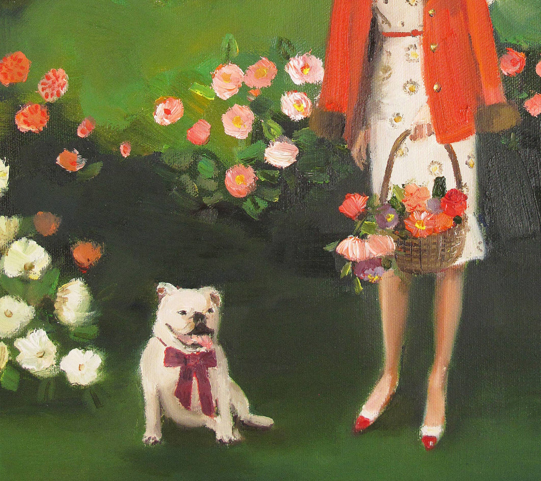 Janet Hill Studio - Impression artistique « Béatrice dans le jardin pour son 6e anniversaire »