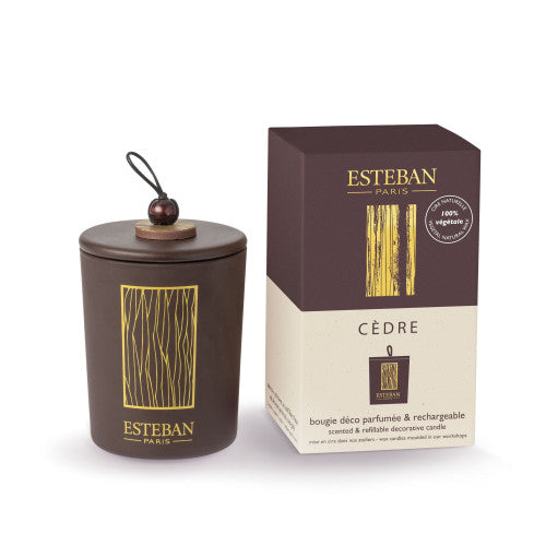 Esteban - Bougie parfumée décorative Teck & Tonka