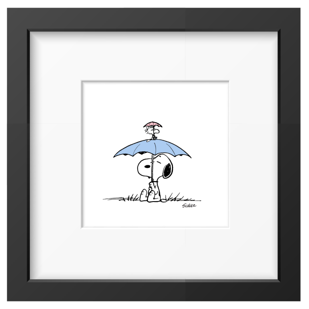 Magpie - Peanuts Umbrella Framed Print Handmade