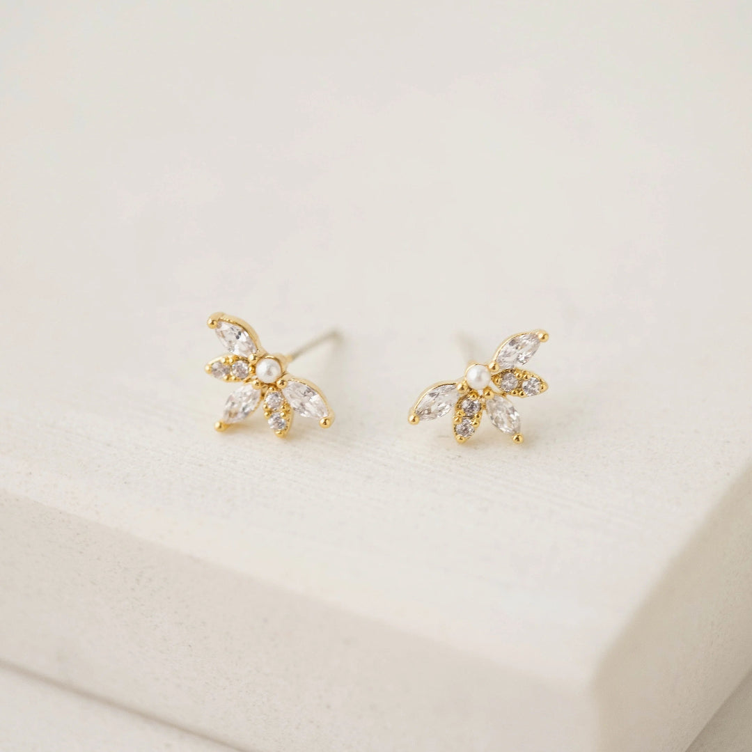 Boucles d'oreilles à tige Harlowe en or