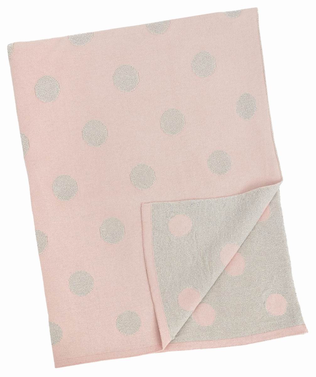 Pink Silver Polka Dot Baby Blanket - Belle De Provence