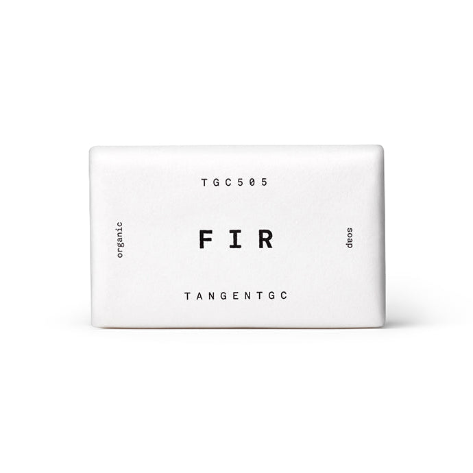 A white bar of soap with 'TANGENT GC' and 'FIR' printed on the label.