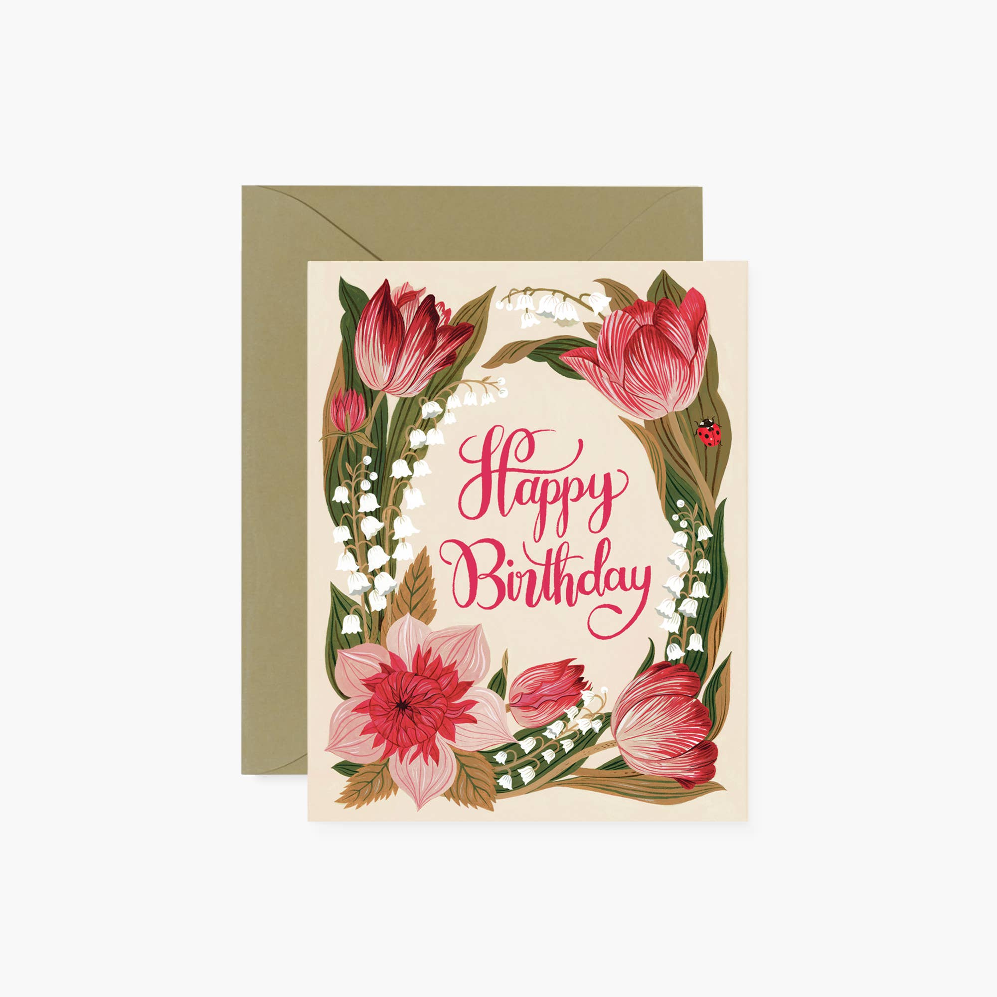 Carte d'anniversaire fleur rose