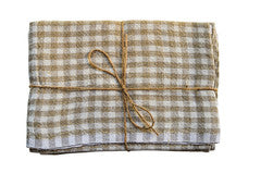 Caravan Linen Gingham Tea Towel Natural Ivory 20x30 - Belle De Provence