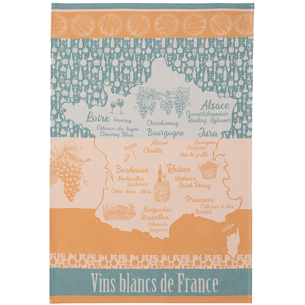 Coucke - Vins Blancs de France Tea Towel