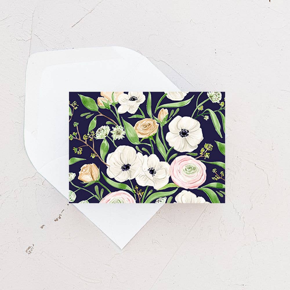 Mini Card - Panda Anemones Florals Enclosure Card