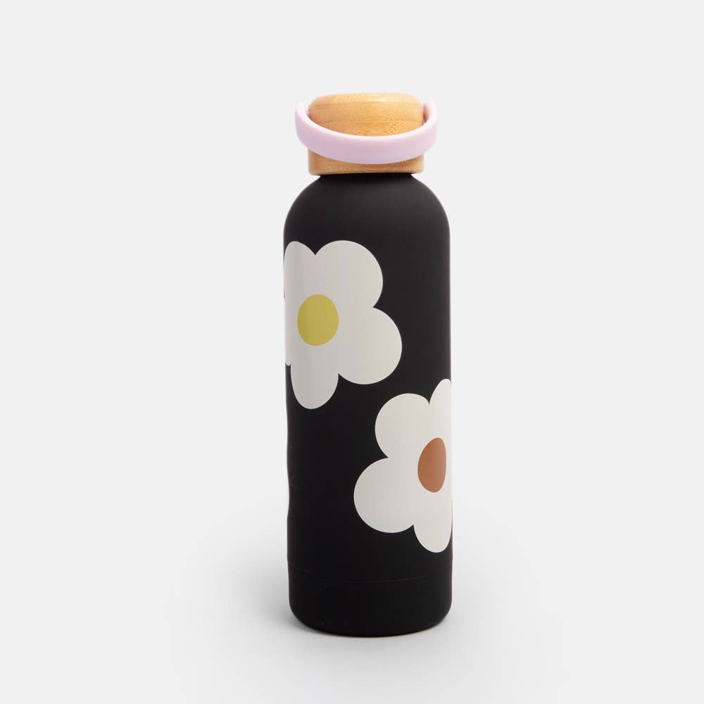 Caroline Gardner - Multi Flower Charcoal Metal Water Bottle