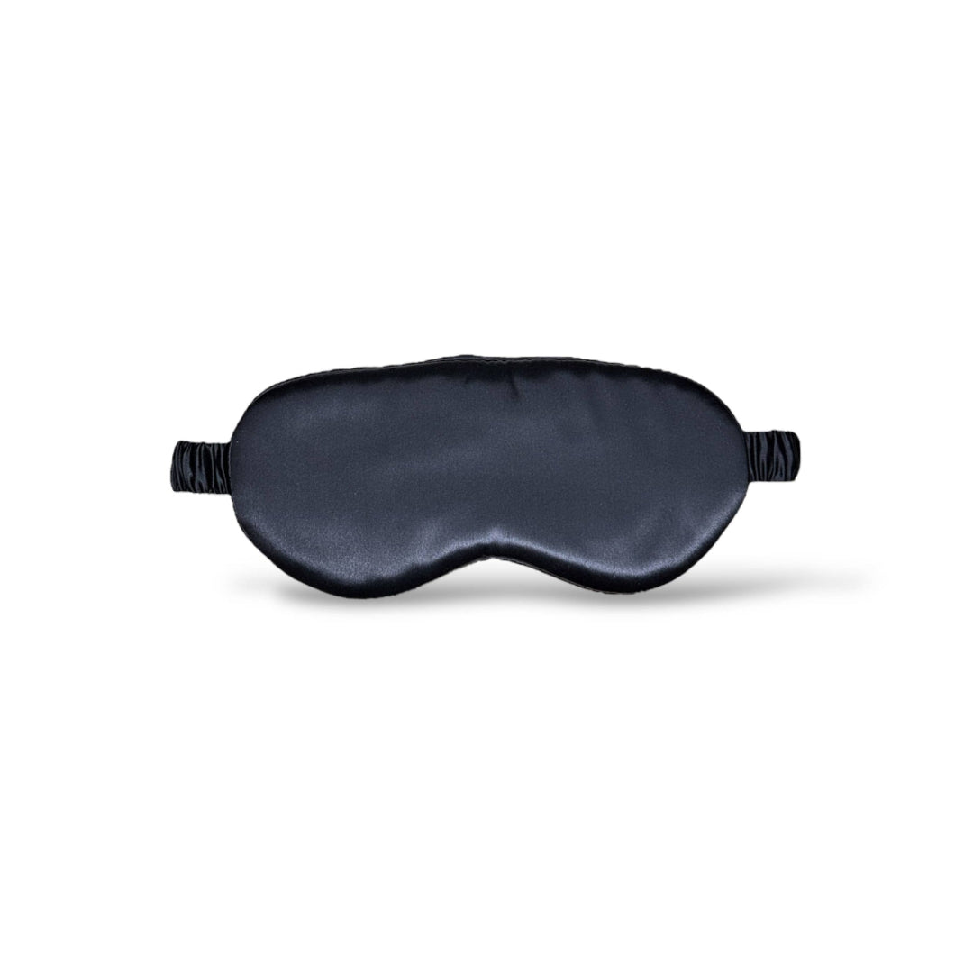 Black sleep mask on a white background