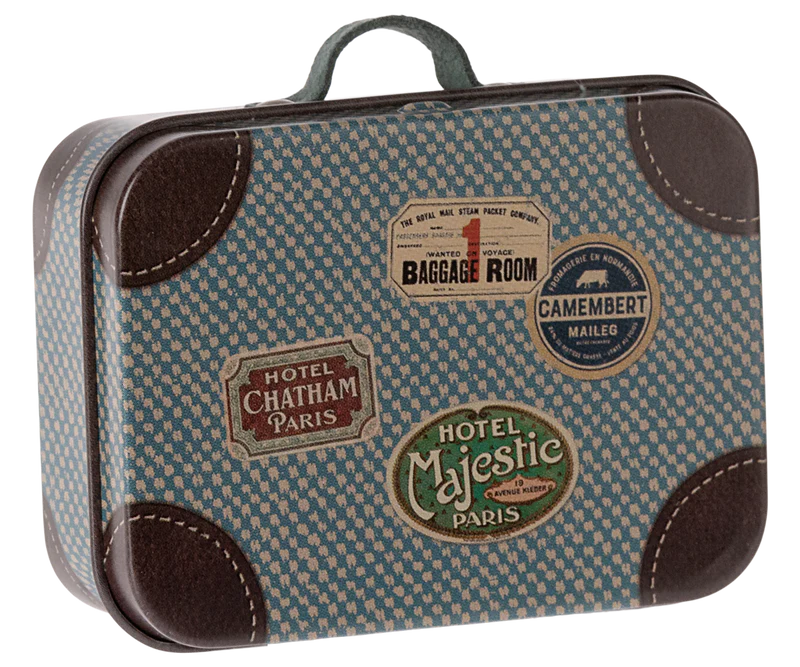 Maileg - Suitcase, Mouse - Blue