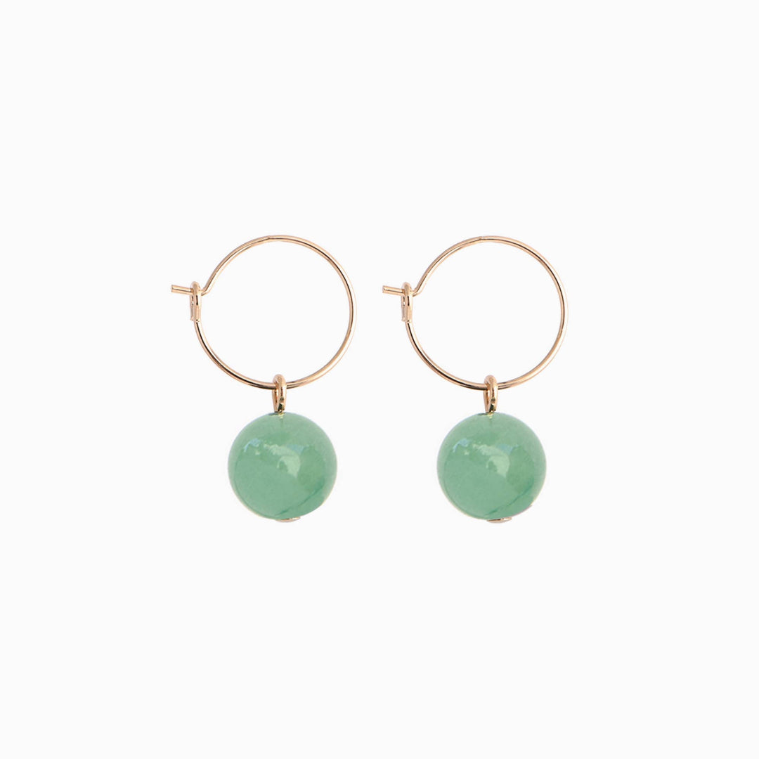 Titlee - WOLCOTT Sage-Green Bead Hoops