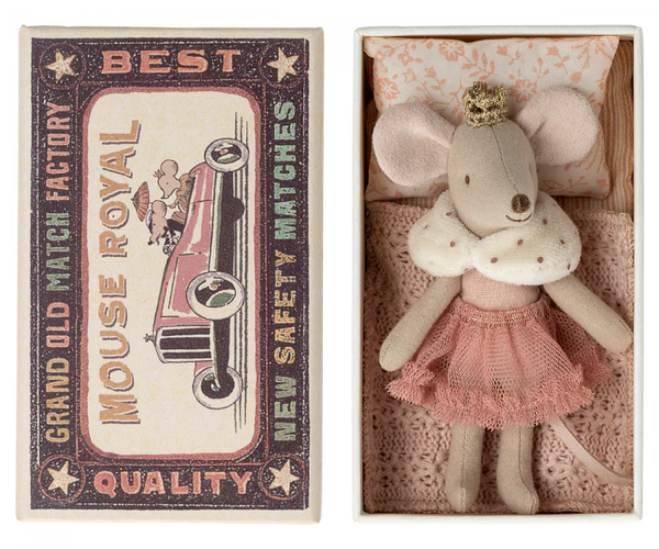 Maileg Princess Little Sister Mouse in Matchbox