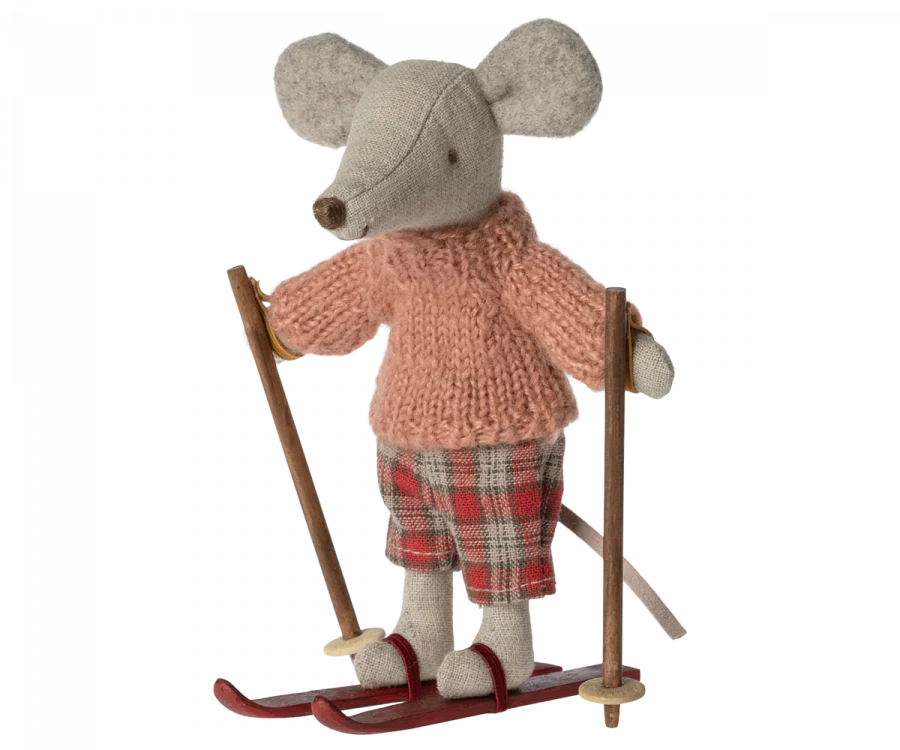 Maileg Winter Mouse with Ski Set Big Sister