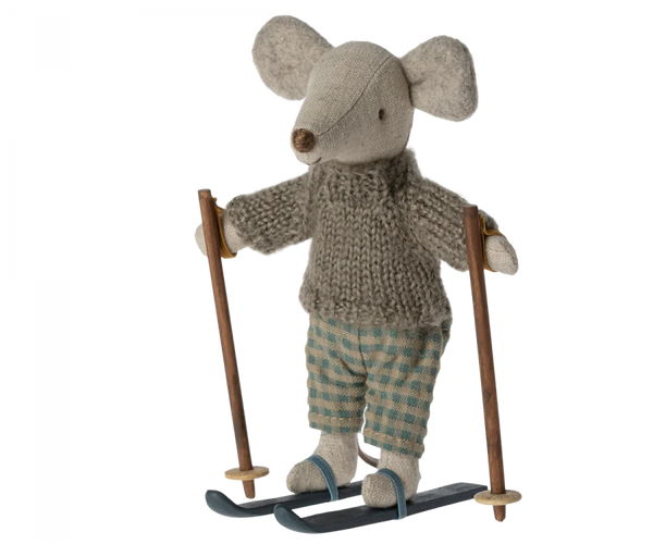 Maileg Winter Mouse with Ski Set Big Brother