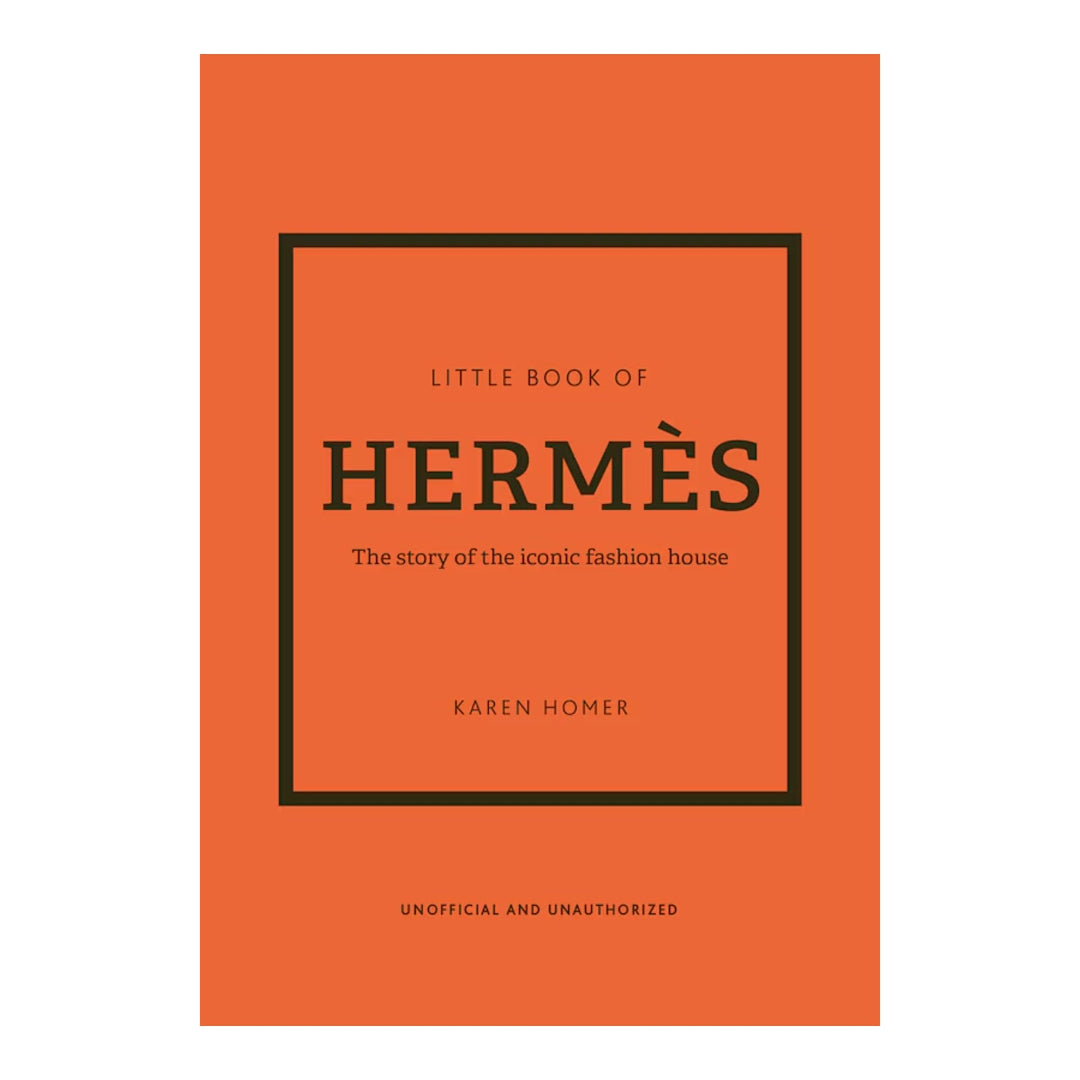 Orange book cover of 'Little Book of Hermès' on a white background