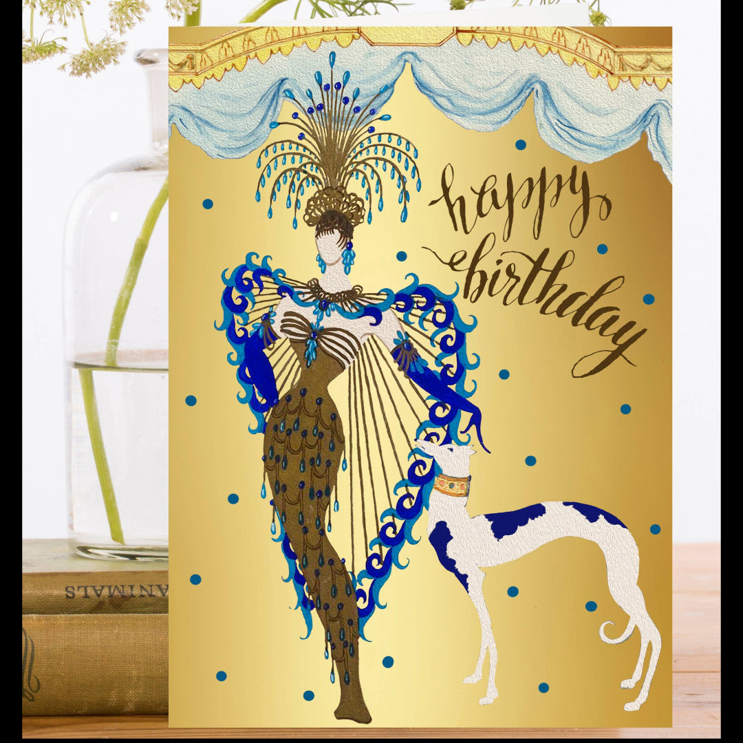 Madame Treacle (Nous couvrons les droits d'importation américains) - HB257P ~ Carte d'anniversaire dorée