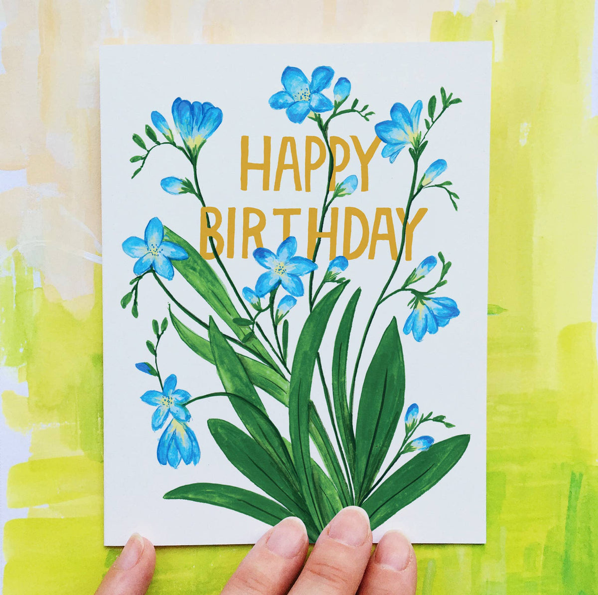 Carte Freesias d'Anniversaire