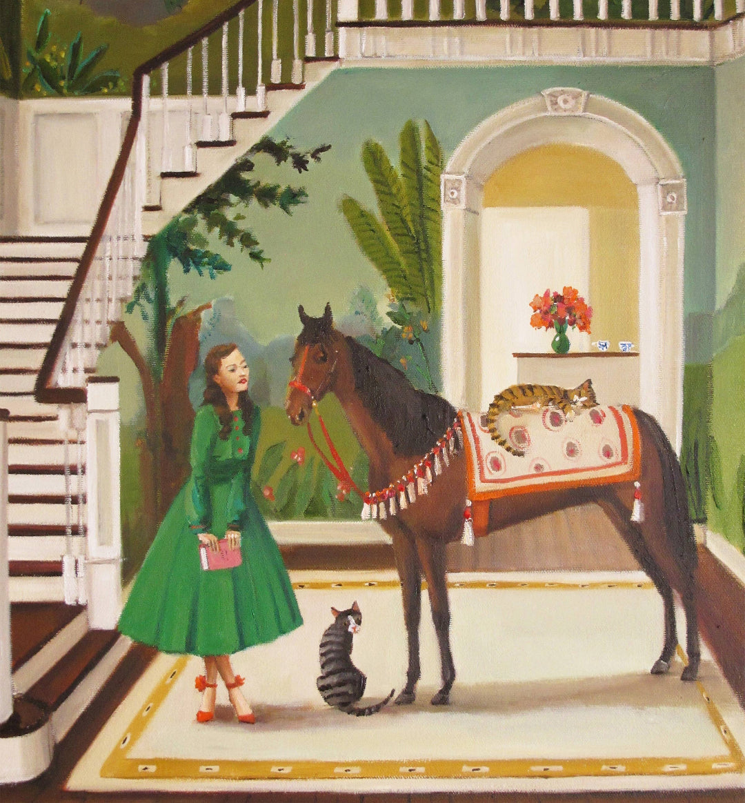 Janet Hill Studio - A House Horse Called Rousseau Art Print