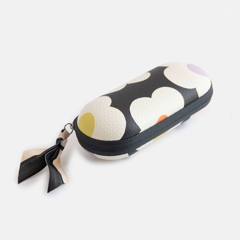 Caroline Gardner - Multi Flower Charcoal Zip Glasses Case