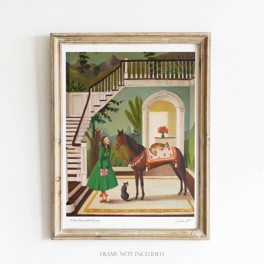 Janet Hill Studio - A House Horse Called Rousseau Art Print