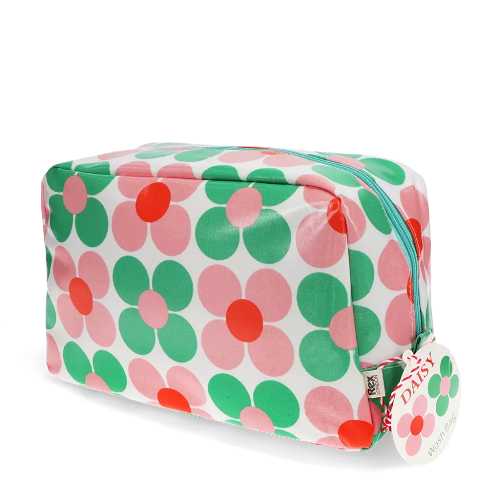 Pink & Green Daisy Wash Bag