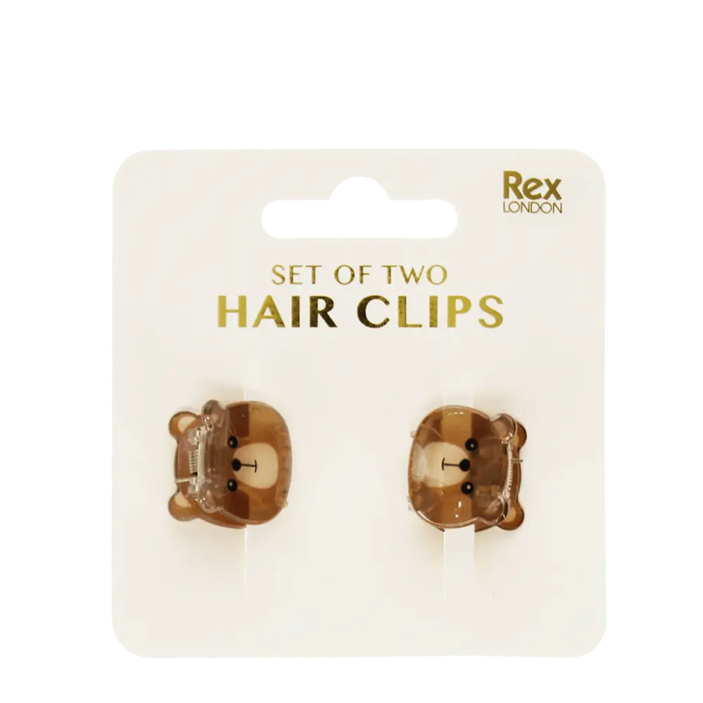 Mini Hair Claw Clips - Brown bears