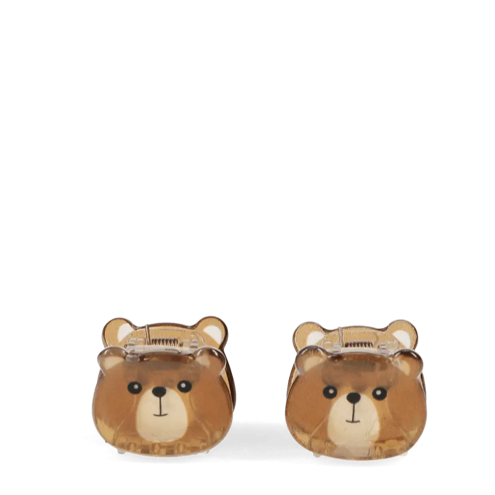 Mini Hair Claw Clips - Brown bears