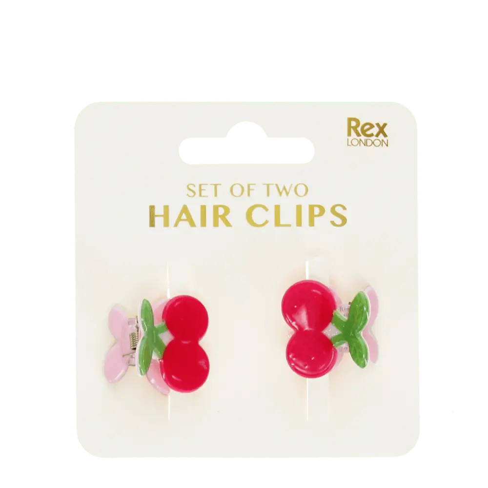 Mini Hair Claw Clips - Cherry