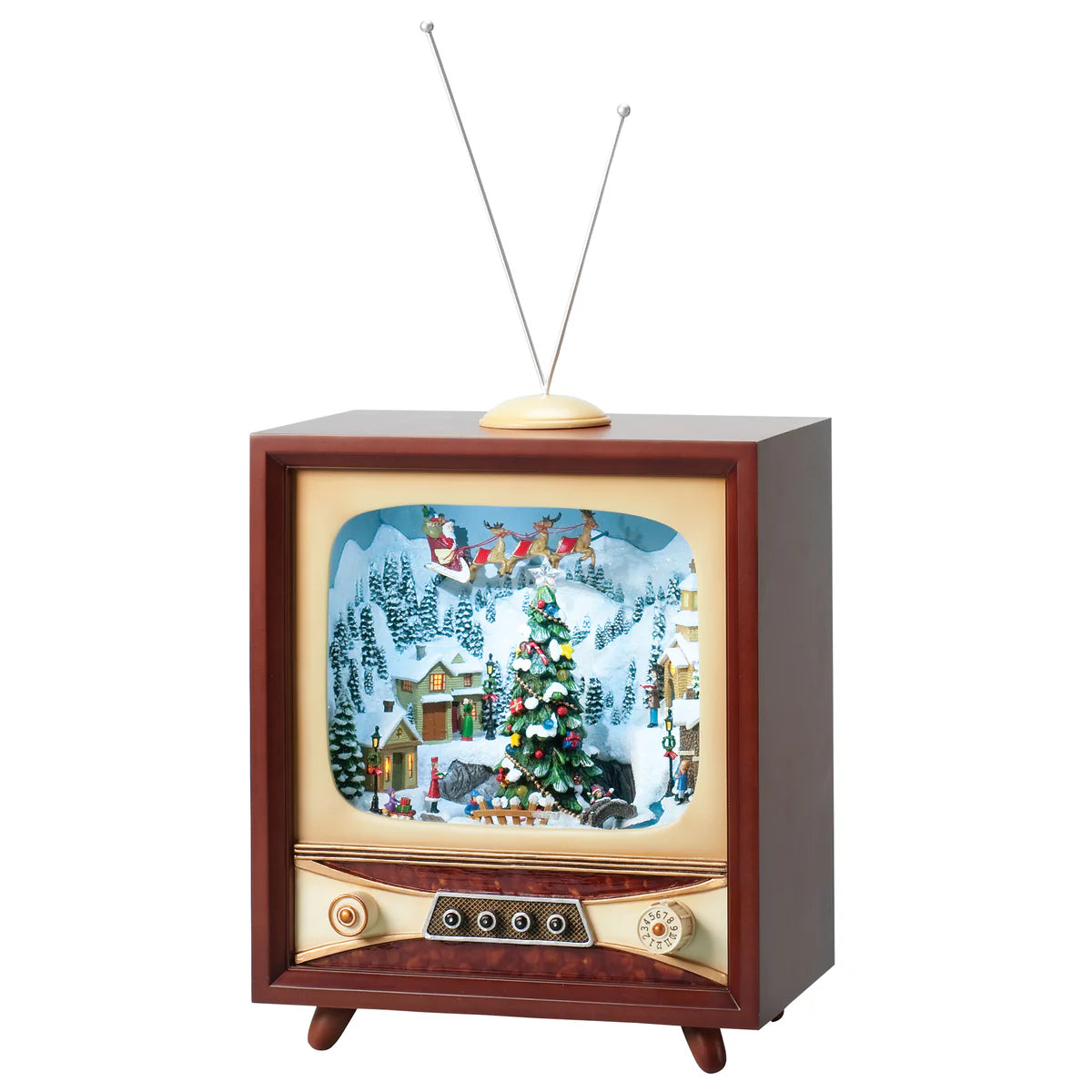 Musical Holiday Village Vintage TV
