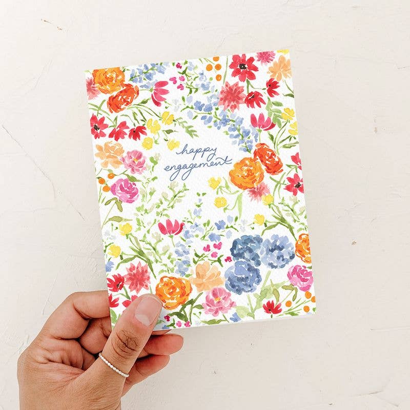 Carte florale « Joyeuses fiançailles » | Nouvelles fiancées
