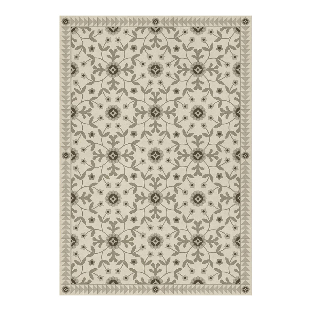 Decorative rug with floral pattern on a white background