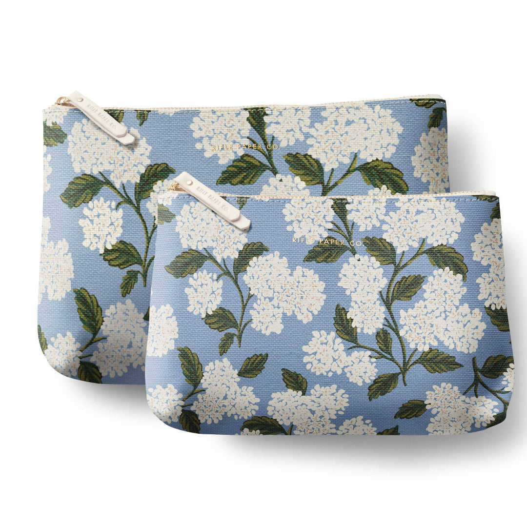 Rifle Paper Co - Hydrangea Zippered Pouch Set
