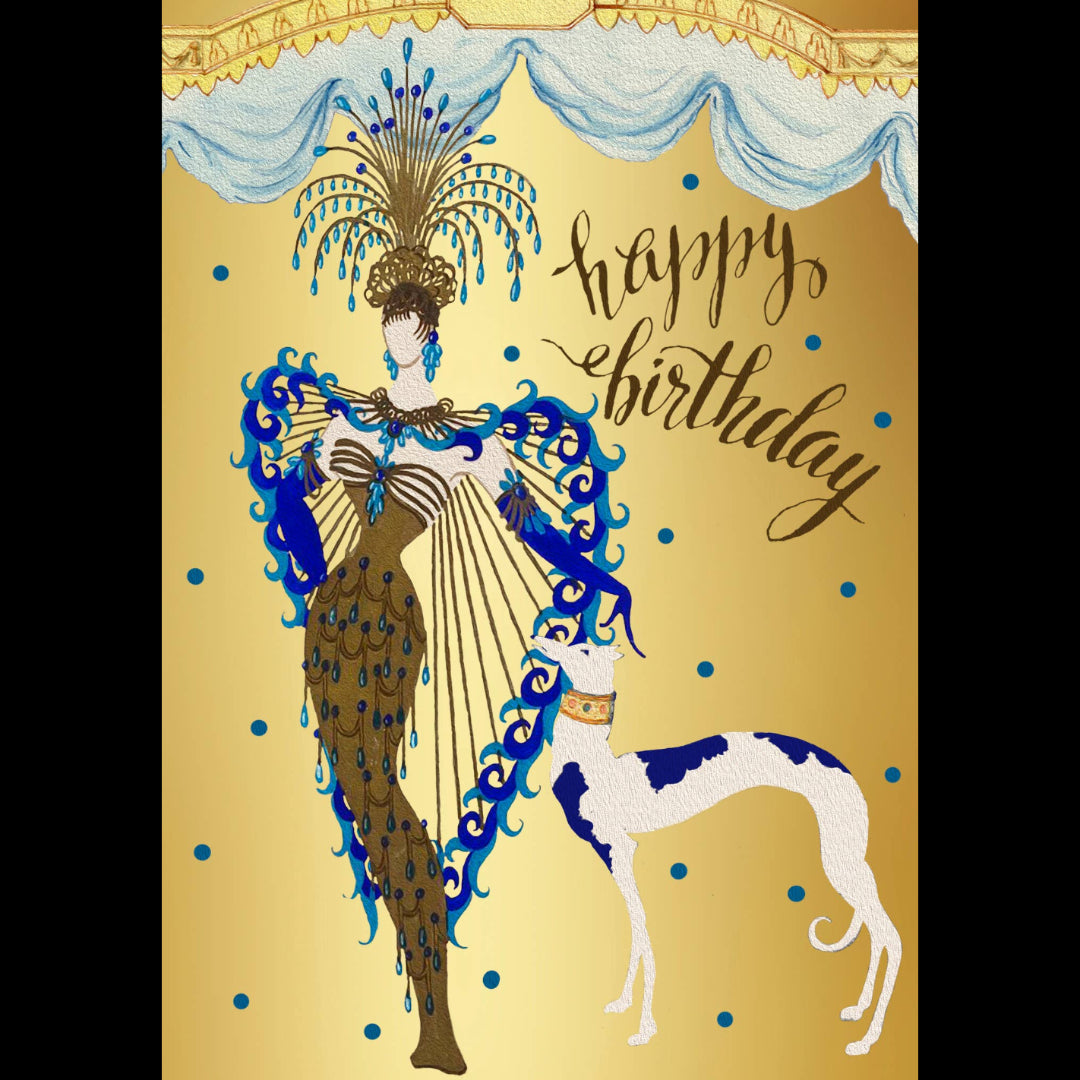 Madame Treacle (Nous couvrons les droits d'importation américains) - HB257P ~ Carte d'anniversaire dorée