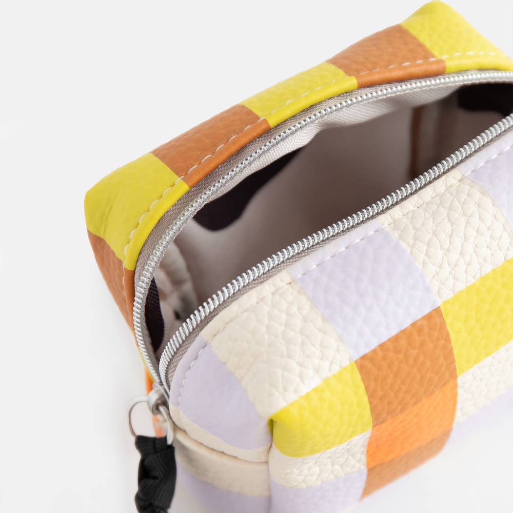 Caroline Gardner - Multi Check Ultra Mini Cube Cosmetic Bag