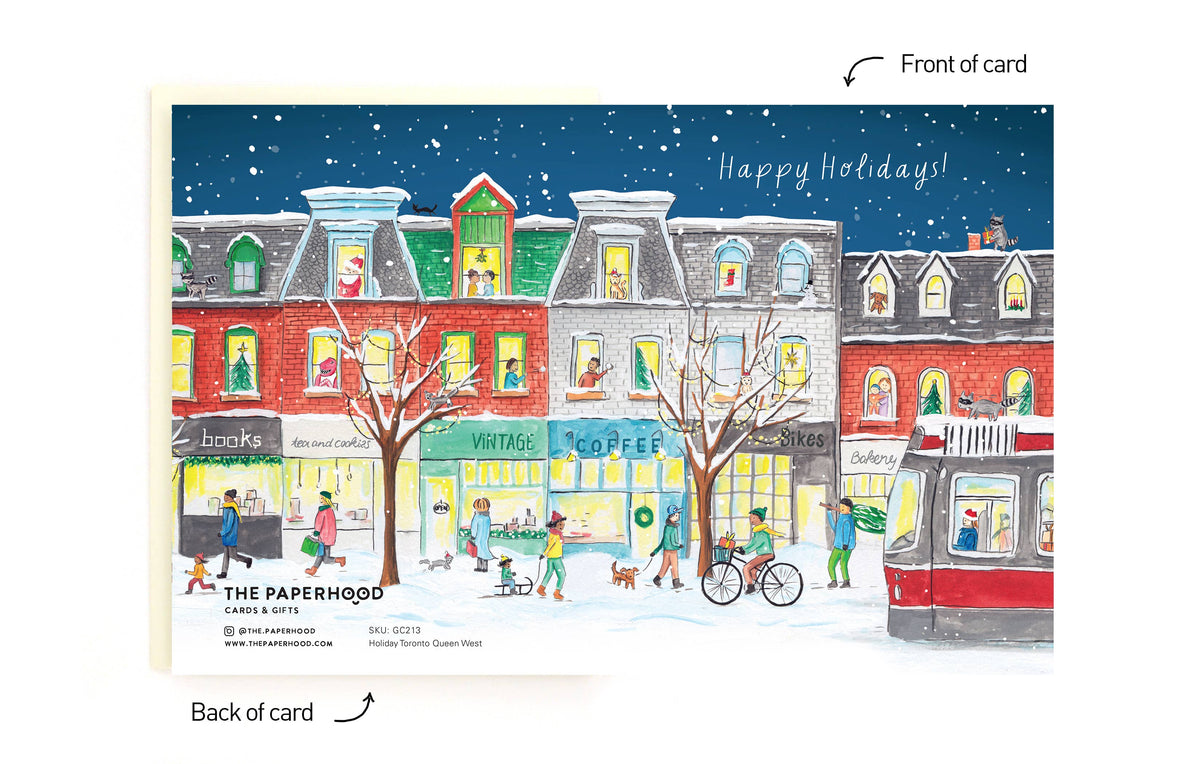 Carte de vœux panoramique de la rue Queen à Toronto