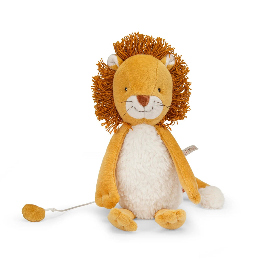 Stuffed lion toy with a white background