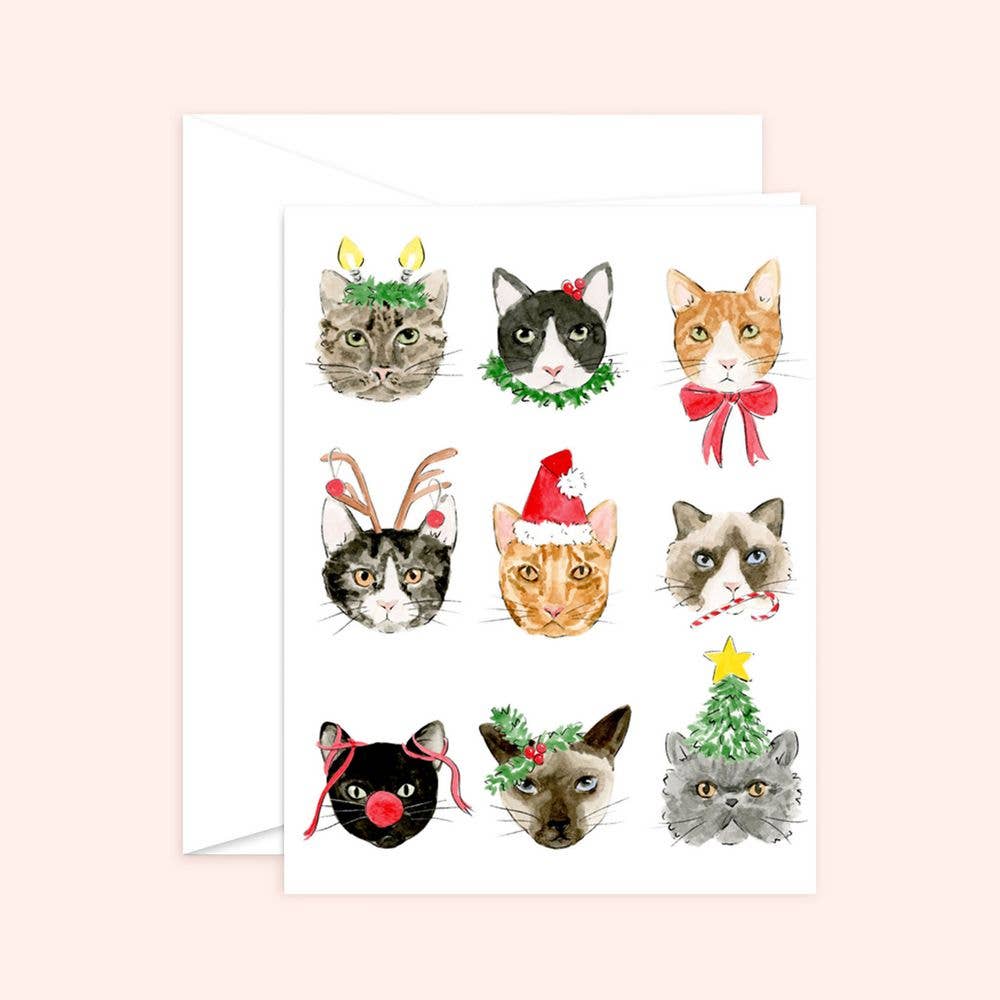 Carte de voeux de Noël avec chats