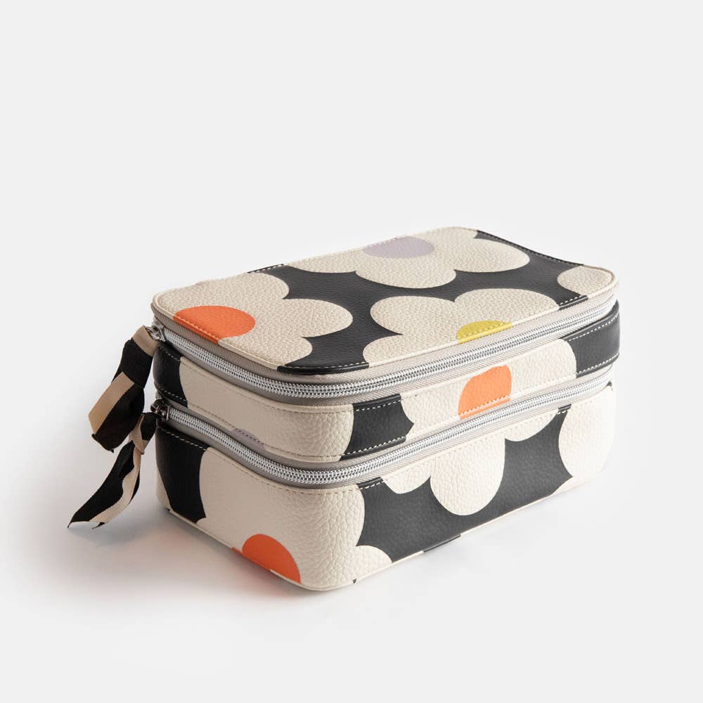 Caroline Gardner - Multi Flower Charcoal Make Up Bag Organiser