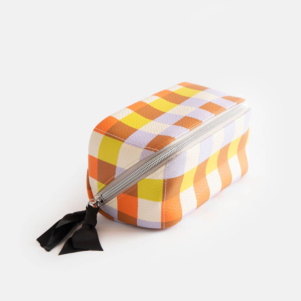Caroline Gardner - Multi Check Diagonal Cosmetic Bag