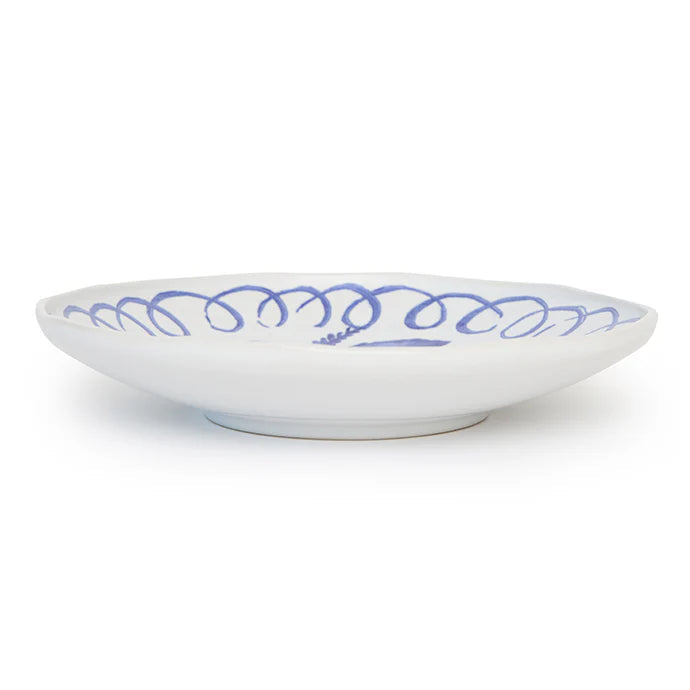 Amalfi - Stoneware Pasta Bowl - White/Blue