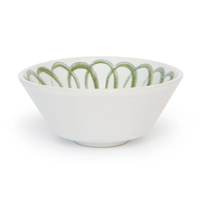 Amalfi - Stoneware Berry Bowl - White/Green