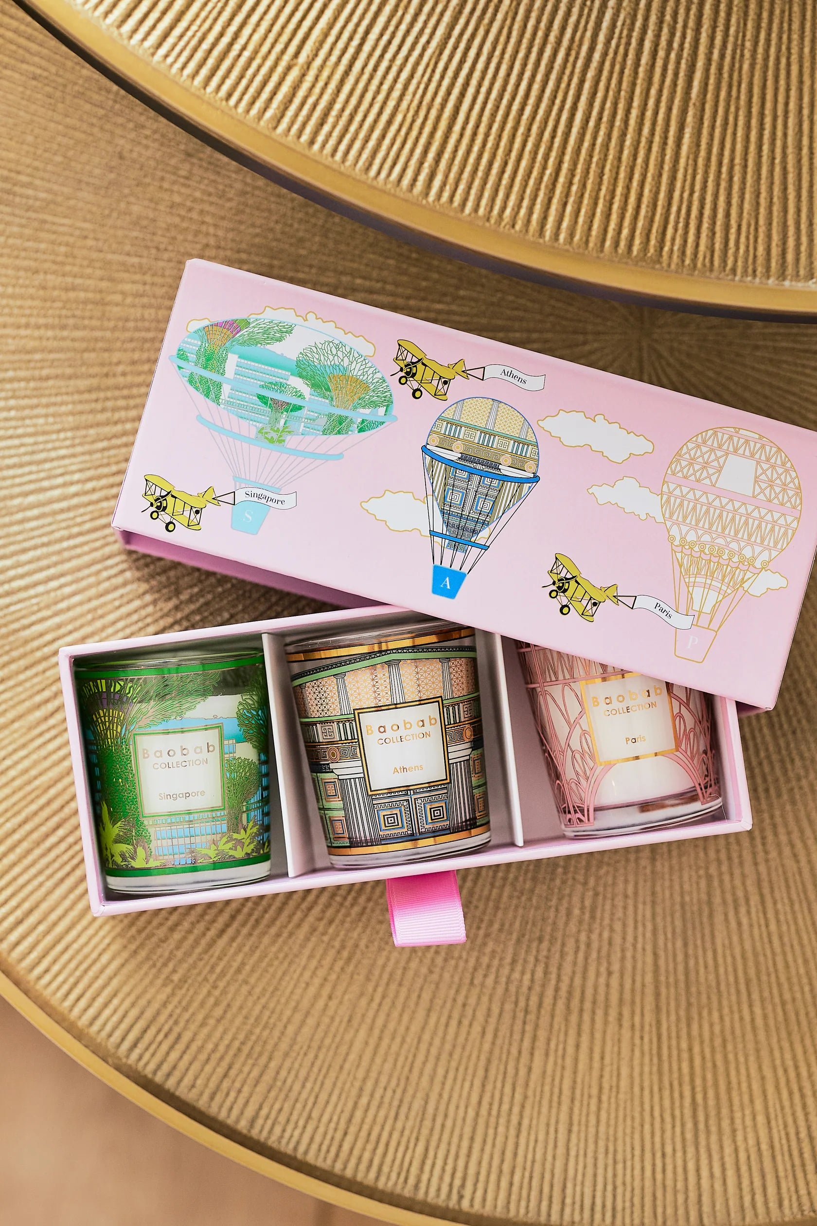 Baobab Collection - Trio Travel Candles SINGAPORE-ATHENS-PARIS