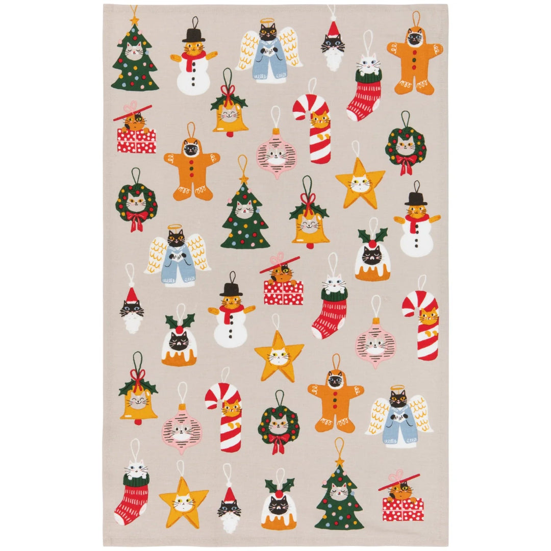 Bauble Cats Tea Towel