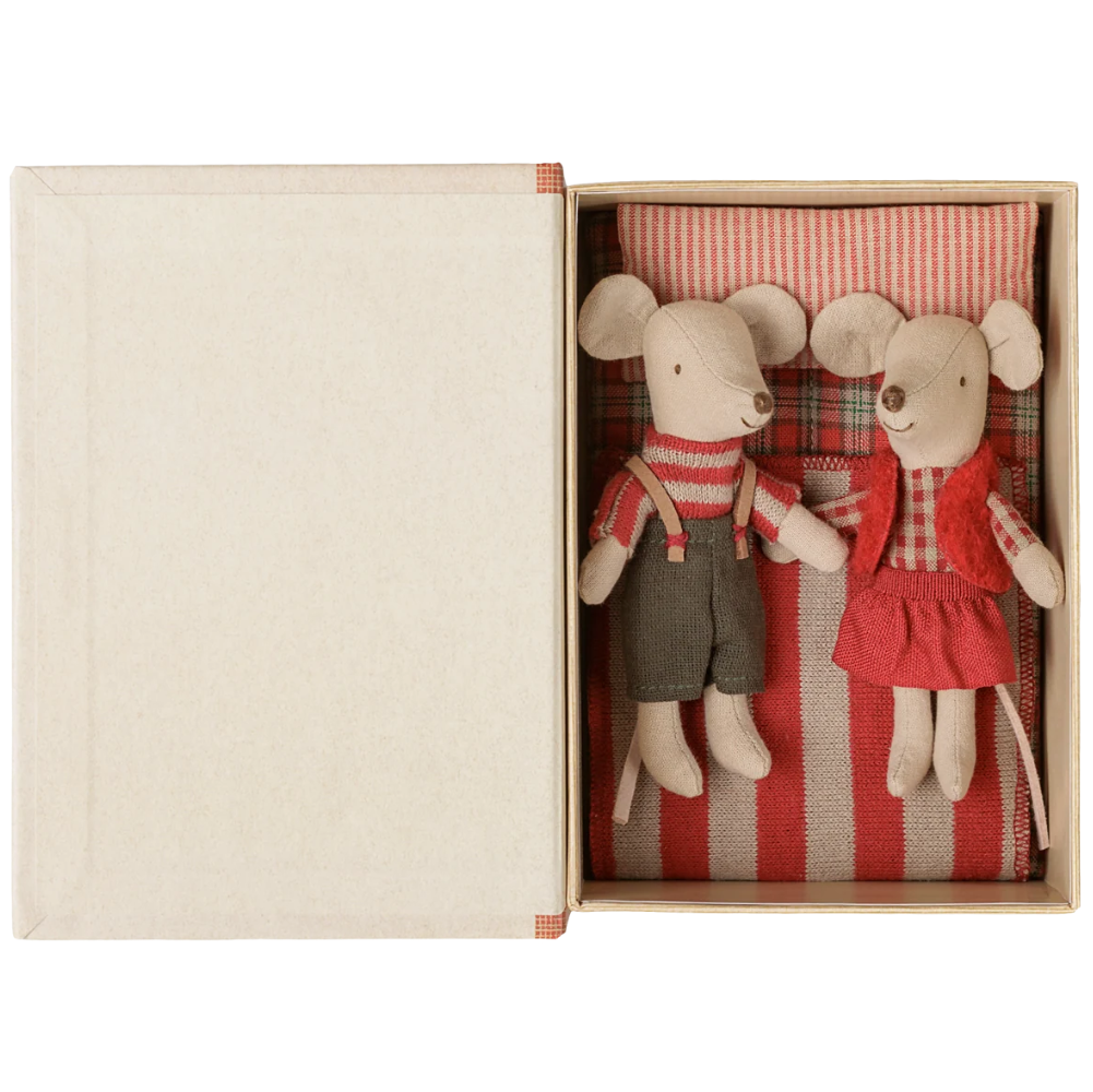 Maileg - Christmas Twin Mice in Book