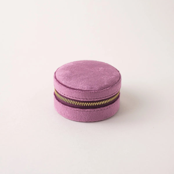 J'Adore Circle Jewelry Box Plum